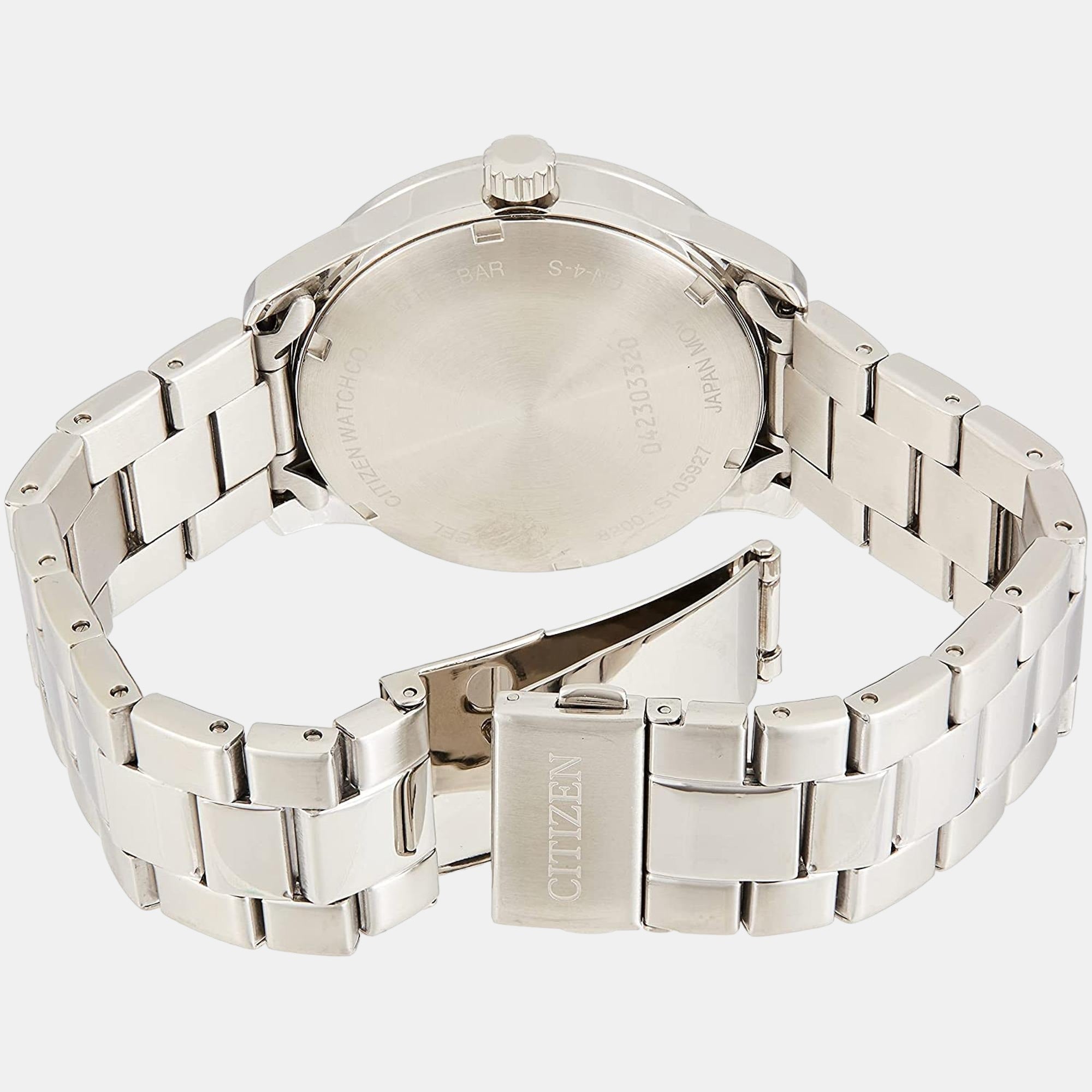 Men Quartz Black Dial Analog Stainless Steel Watch NH8350-83E