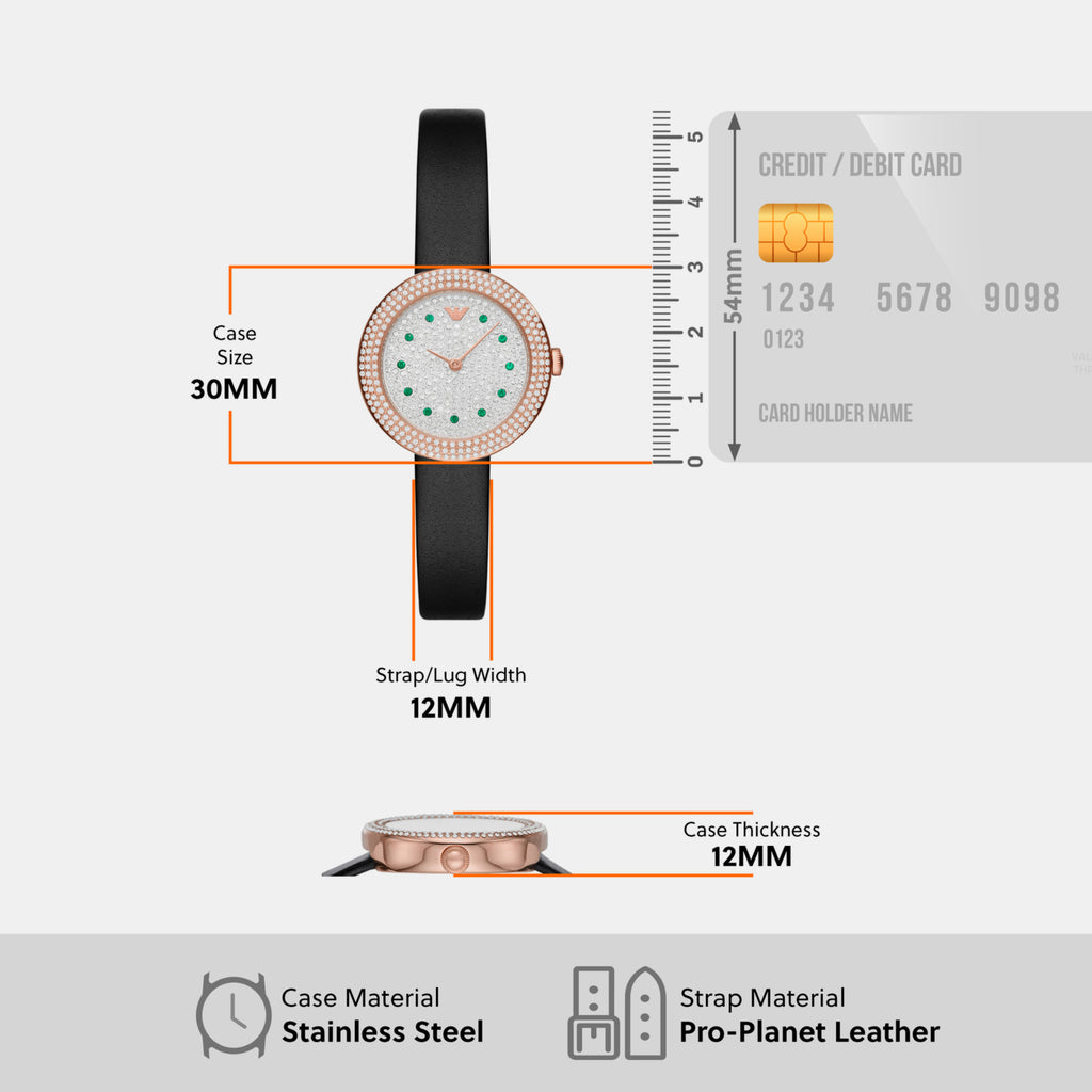 Emporio Armani Leather Silver watch