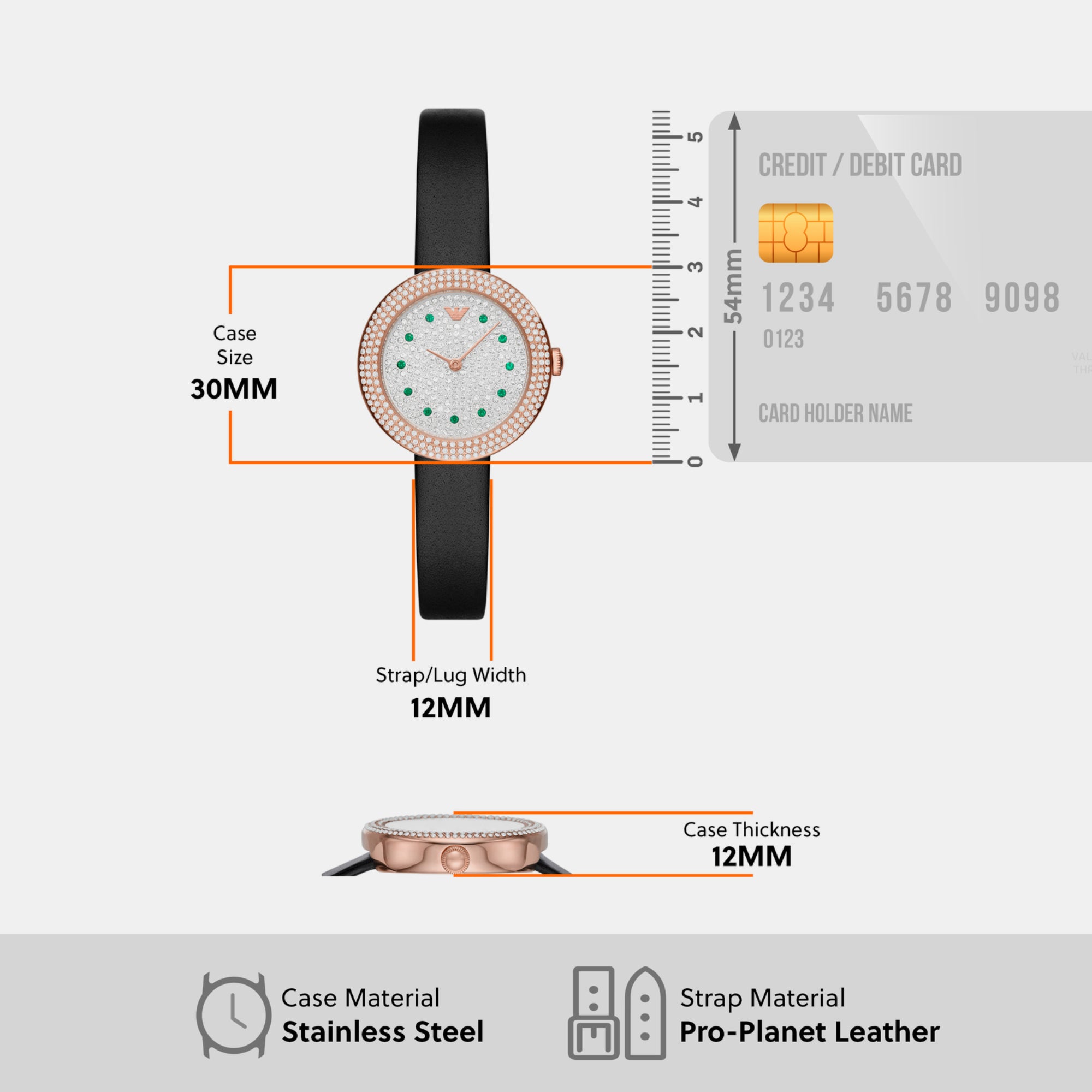 Emporio Armani Leather Silver watch