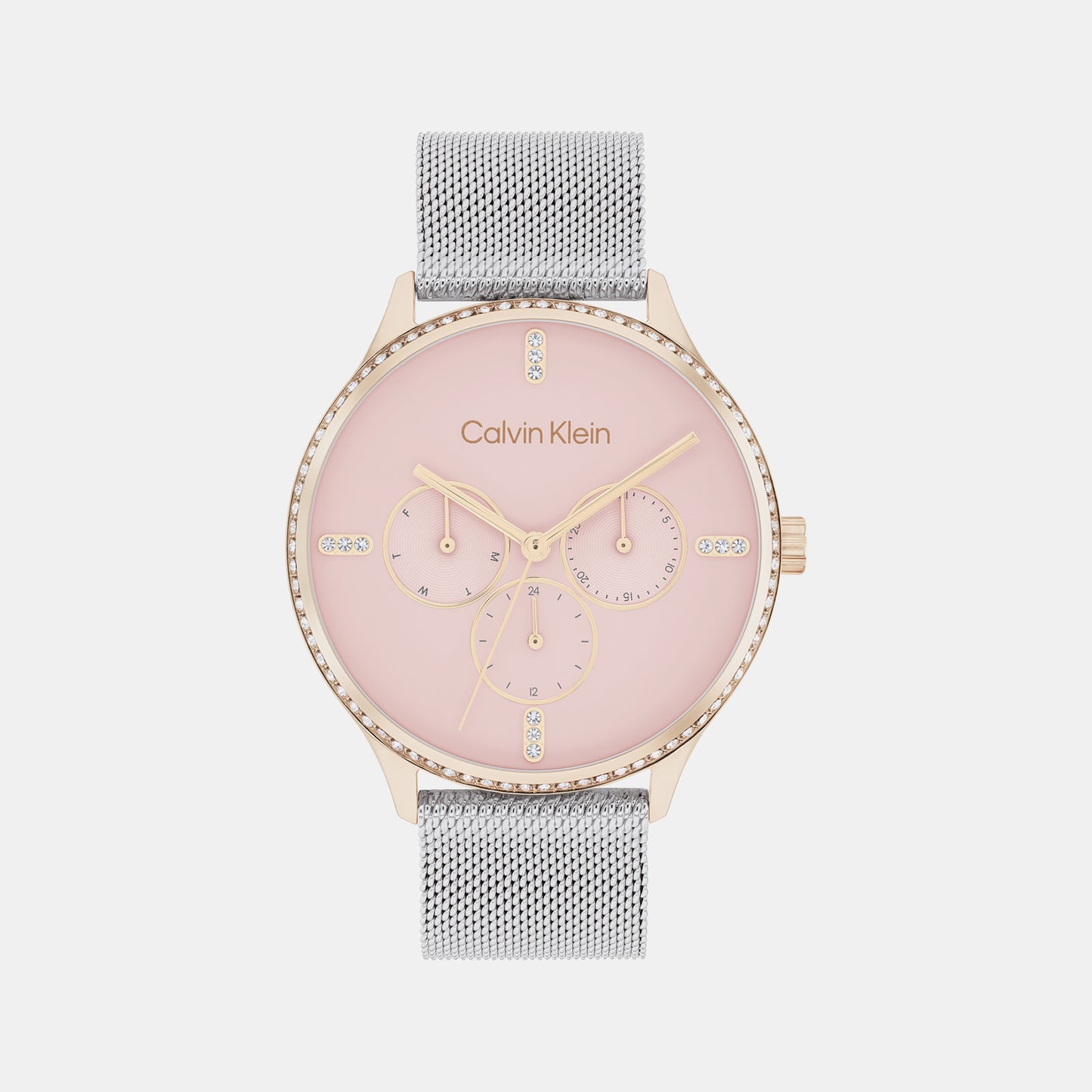 Dress Female Pink Chronograph Mesh Watch 25200374