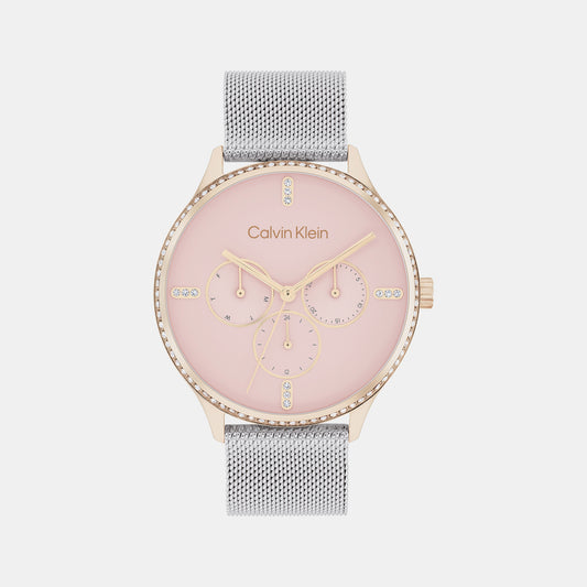 Dress Female Pink Chronograph Mesh Watch 25200374