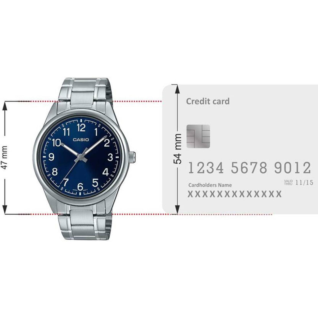 Men Quartz Blue Dial Analog Stainless Steel Watch A2030