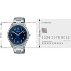 Men Quartz Blue Dial Analog Stainless Steel Watch A2030