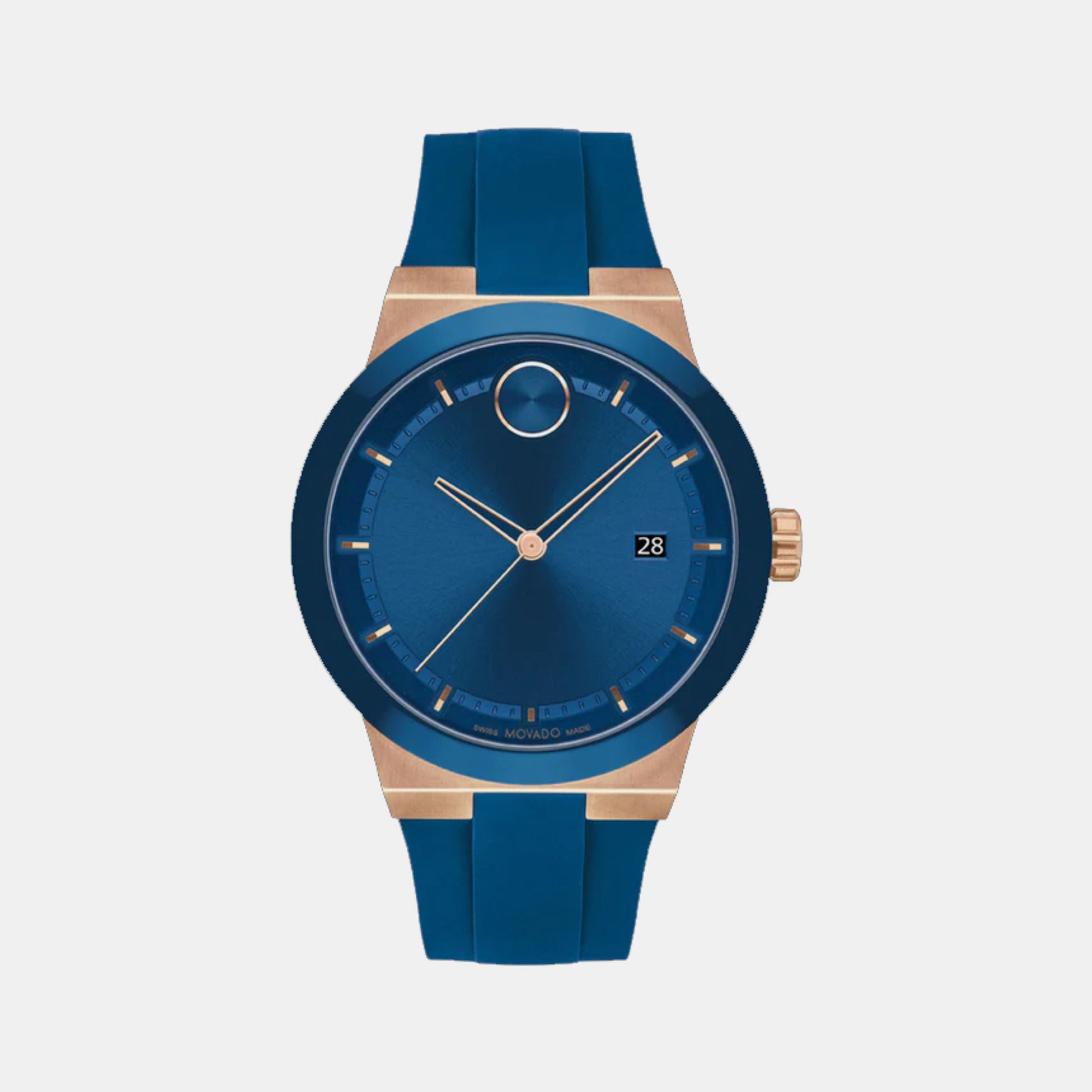 Two Tone Movado Watch Blue Dial Movado Bold Men's Watch Blue Dial