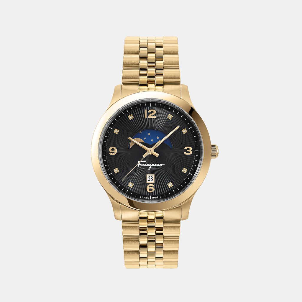 Ferragamo Round Black Analog watch