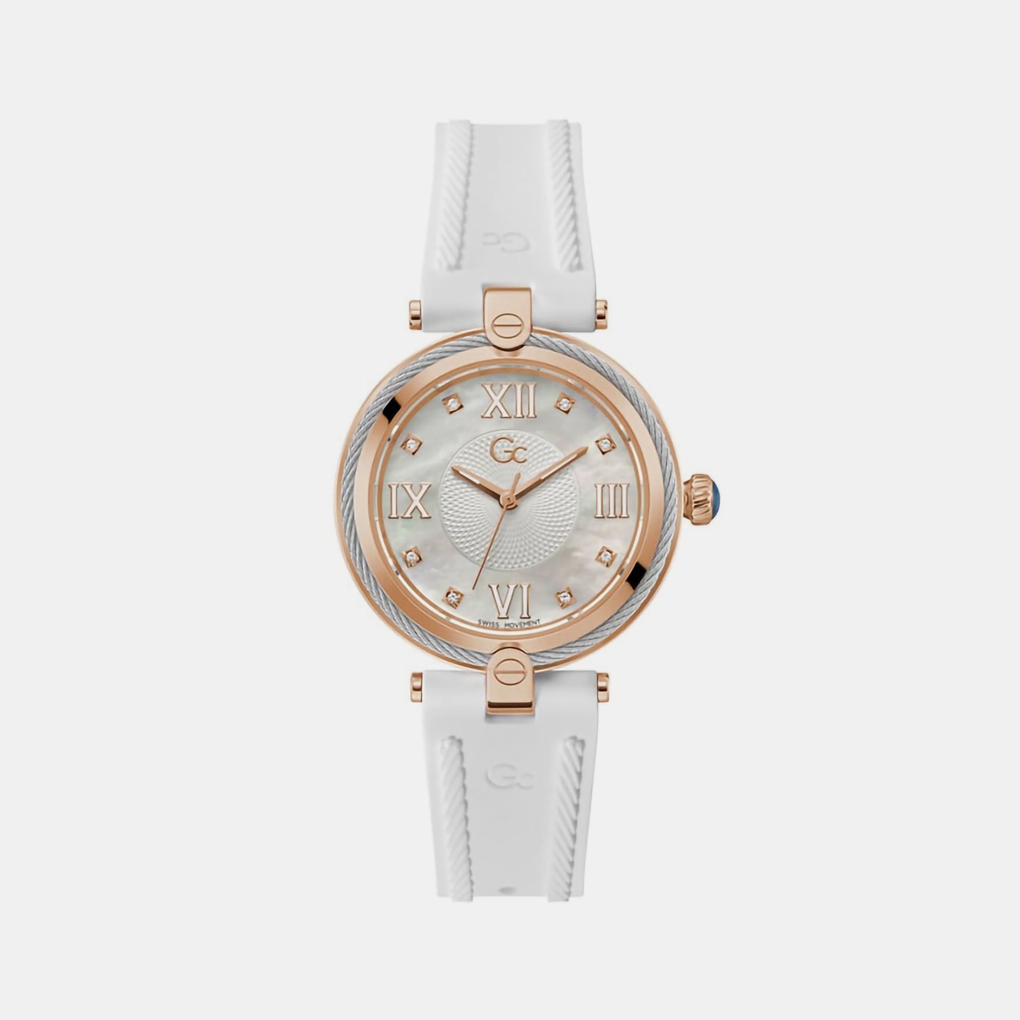 GC Round White Analog watch