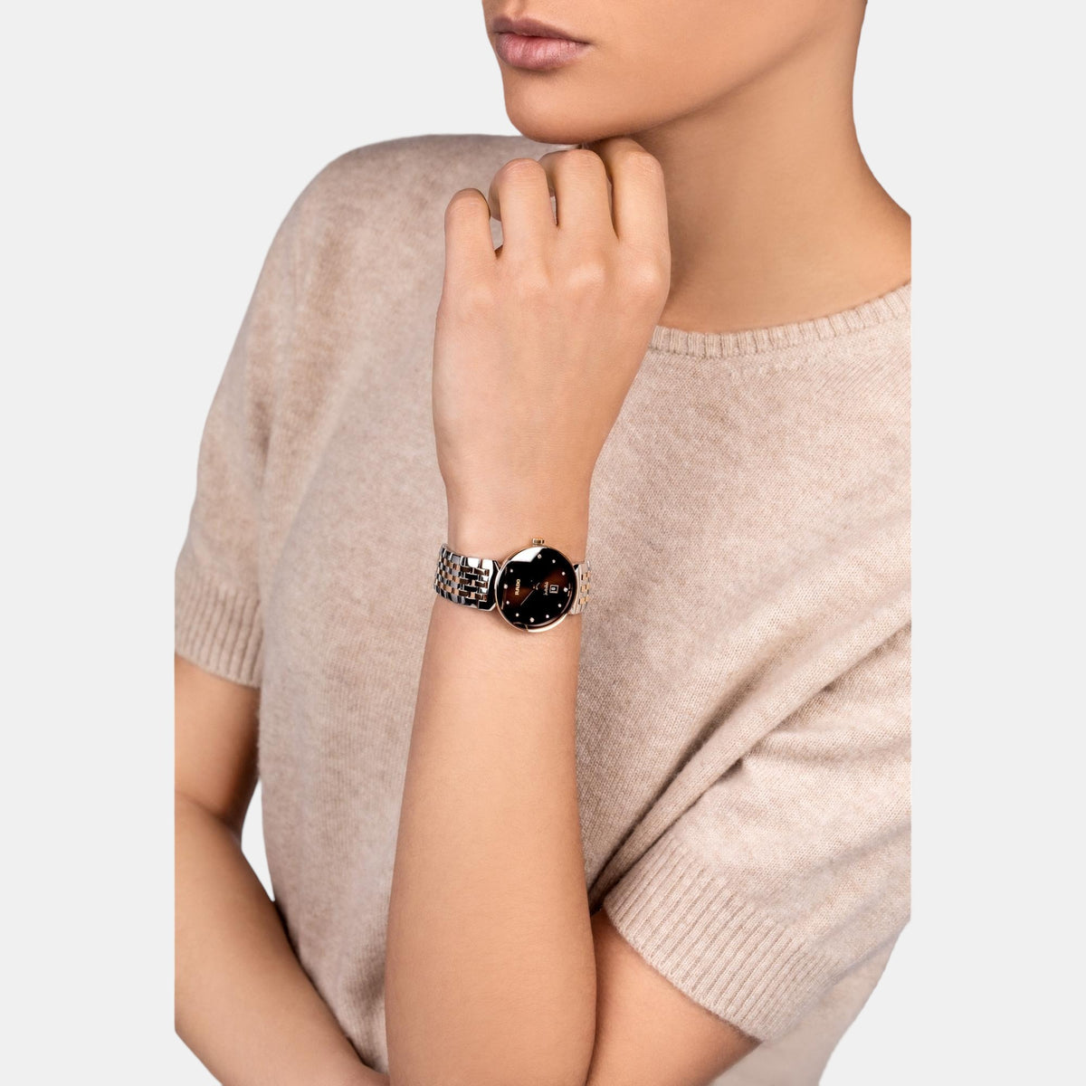 Florence Women Quartz Brown Dial Analog Stainless Steel Watch R48913763