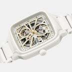 True Square Unisex Automatic White Dial Analog Ceramic Watch R27073702