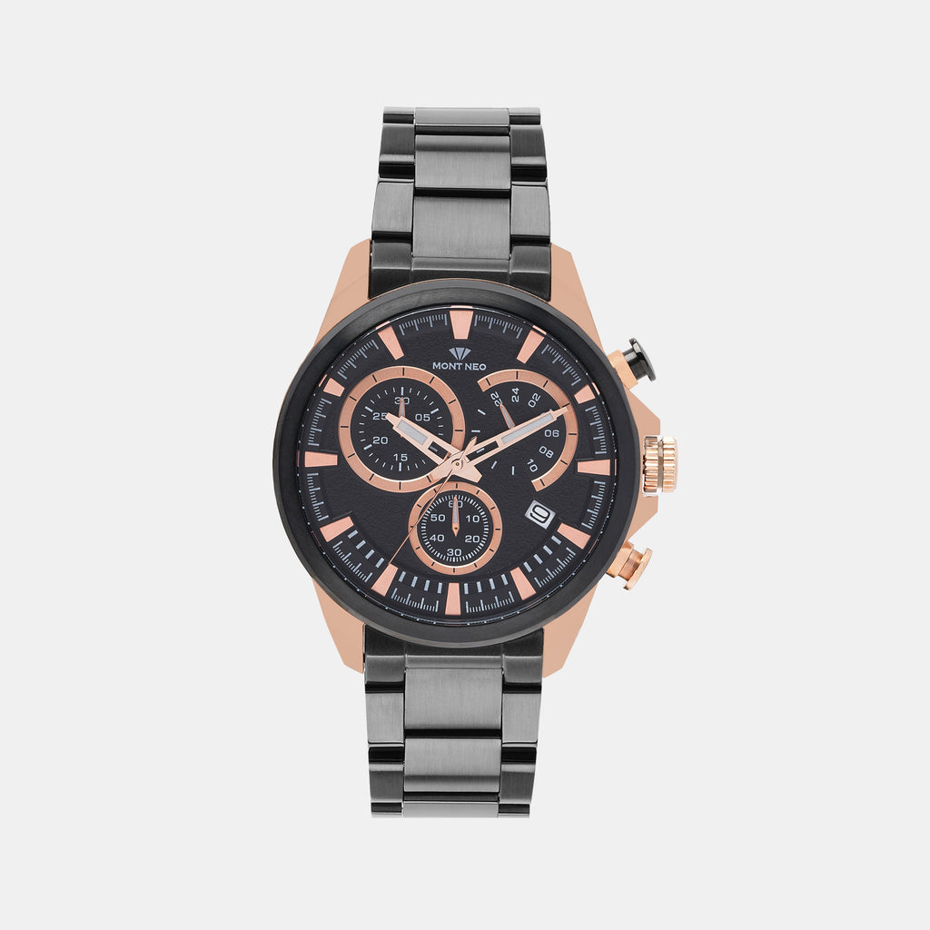 Mont Neo Round Black Chronograph watch