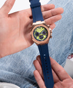 Men Quartz Green Dial Chronograph Silicone Watch GW0583G3