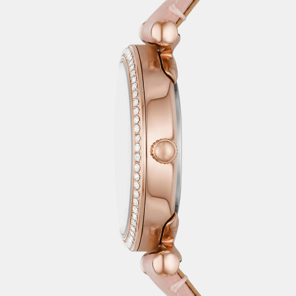 Carlie Women Quartz White Dial Analog Leather Watch ES5268