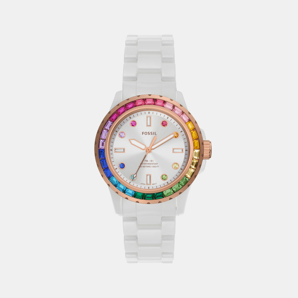 Fossil Round White Analog watch
