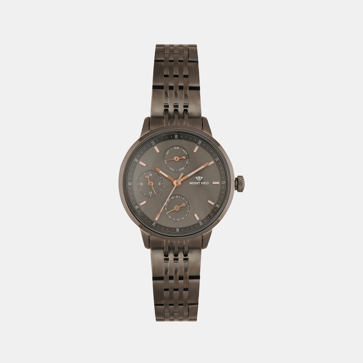 Female Grey Analog Stainless Steel Watch L7005M-M7715
