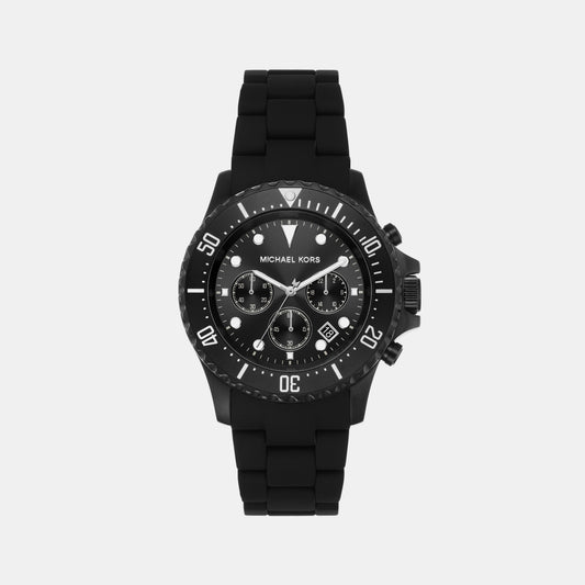 Male Black Chronograph Silicone Watch MK8980
