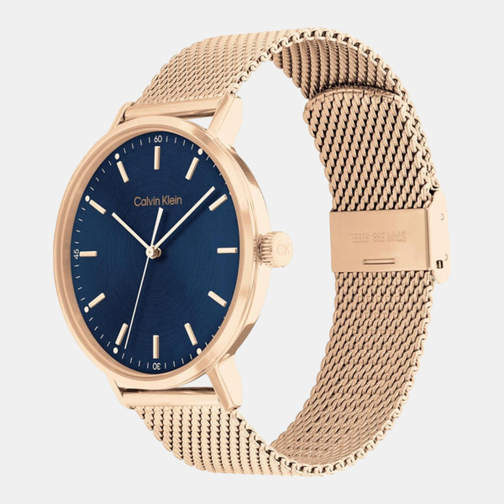 Modern Men Quartz Blue Dial Analog Stainless Steel Watch 25200314