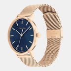 Modern Men Quartz Blue Dial Analog Stainless Steel Watch 25200314