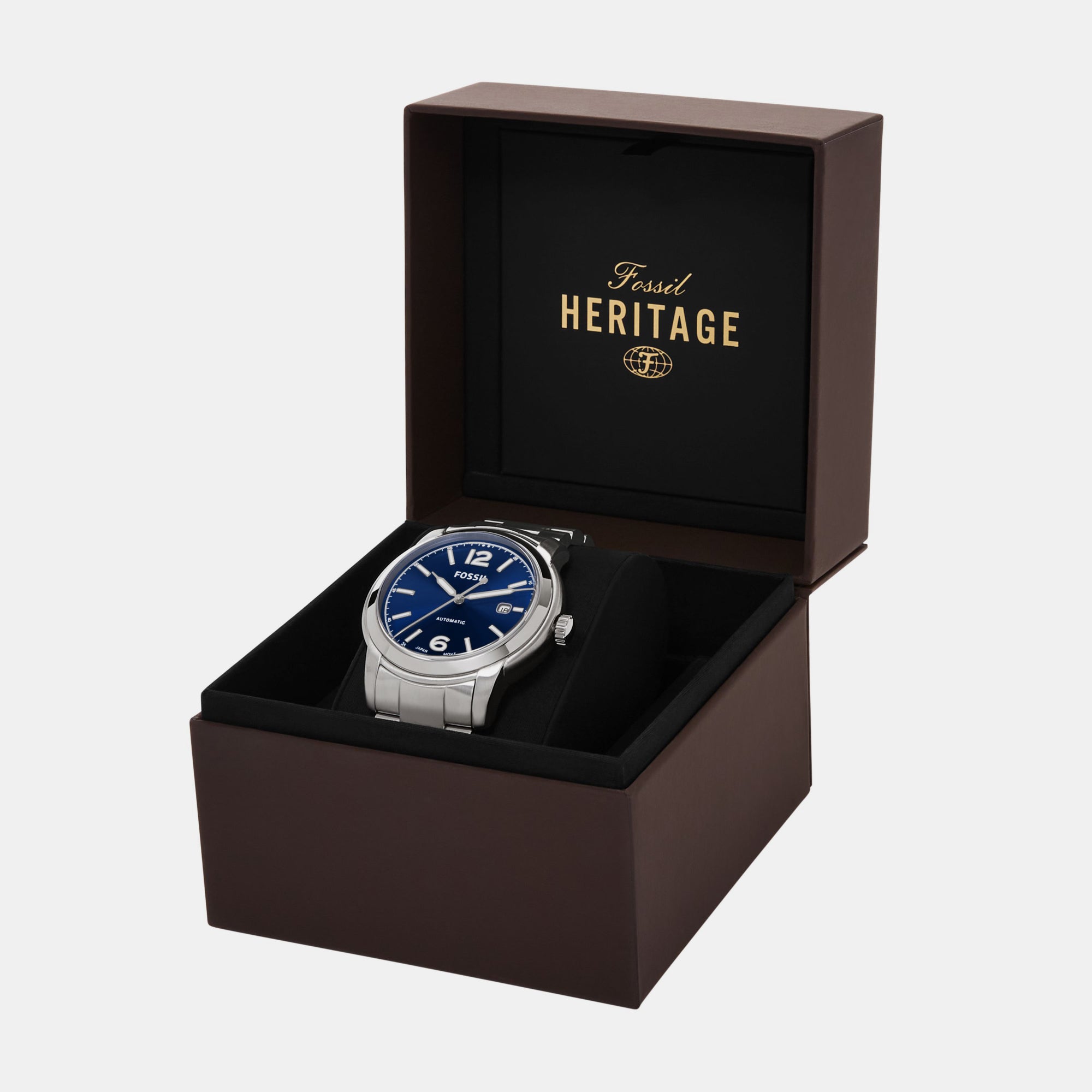 Heritage Men Automatic Blue Dial Analog Stainless Steel Watch ME3244