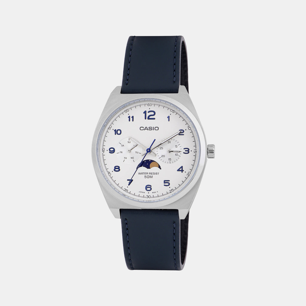 Casio Round White Chronograph watch