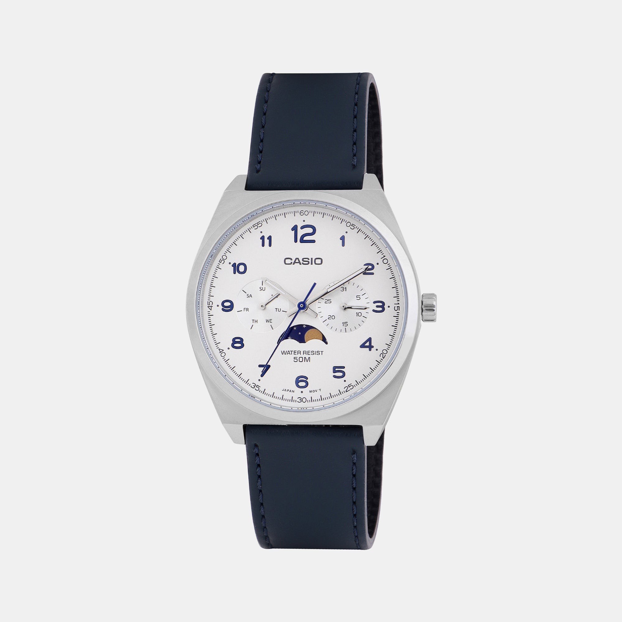 Casio Round White Chronograph watch