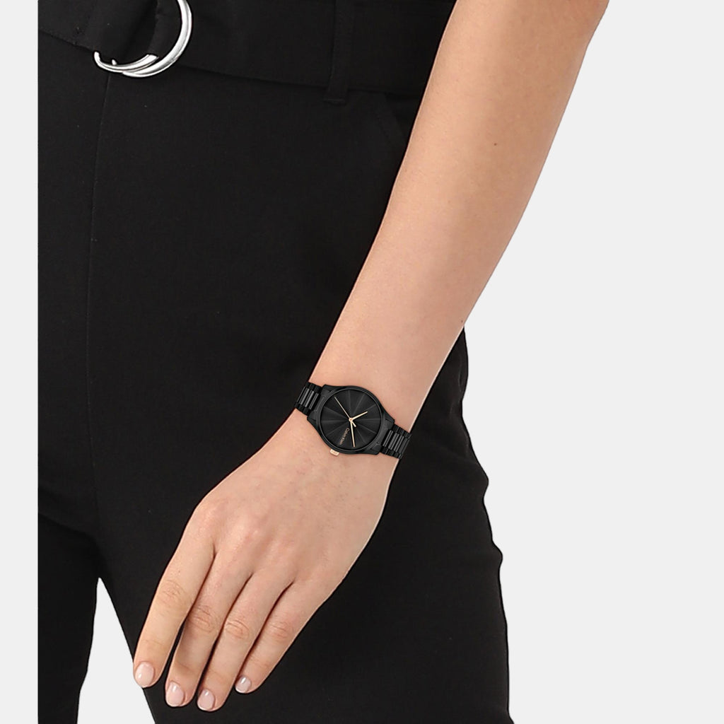 Ck Burst Unisex Quartz Black Dial Analog Stainless Steel Watch 25200233