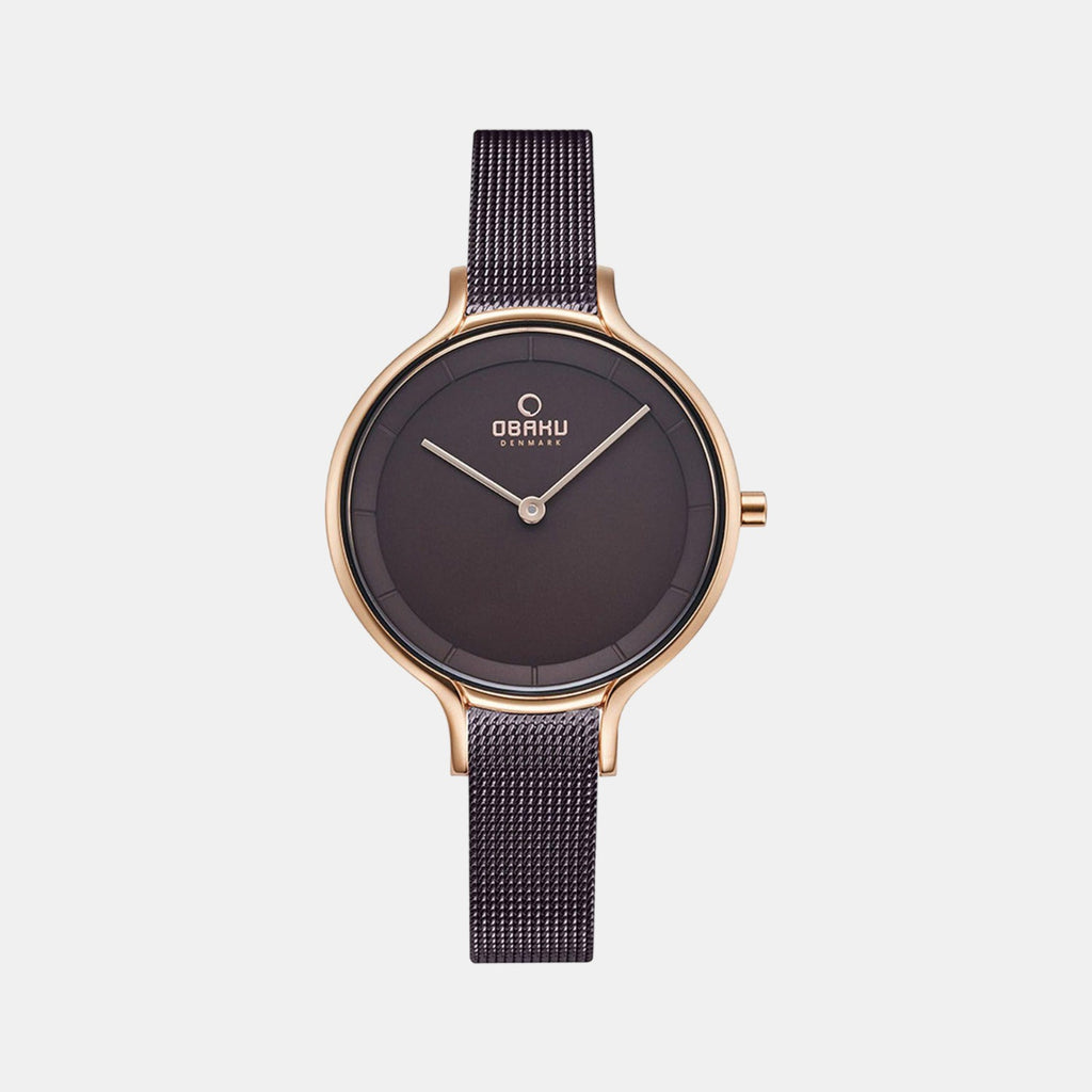 Obaku Round Brown Analog watch