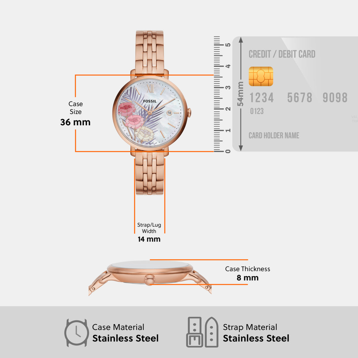 Fossil Stainless Steel Round watch