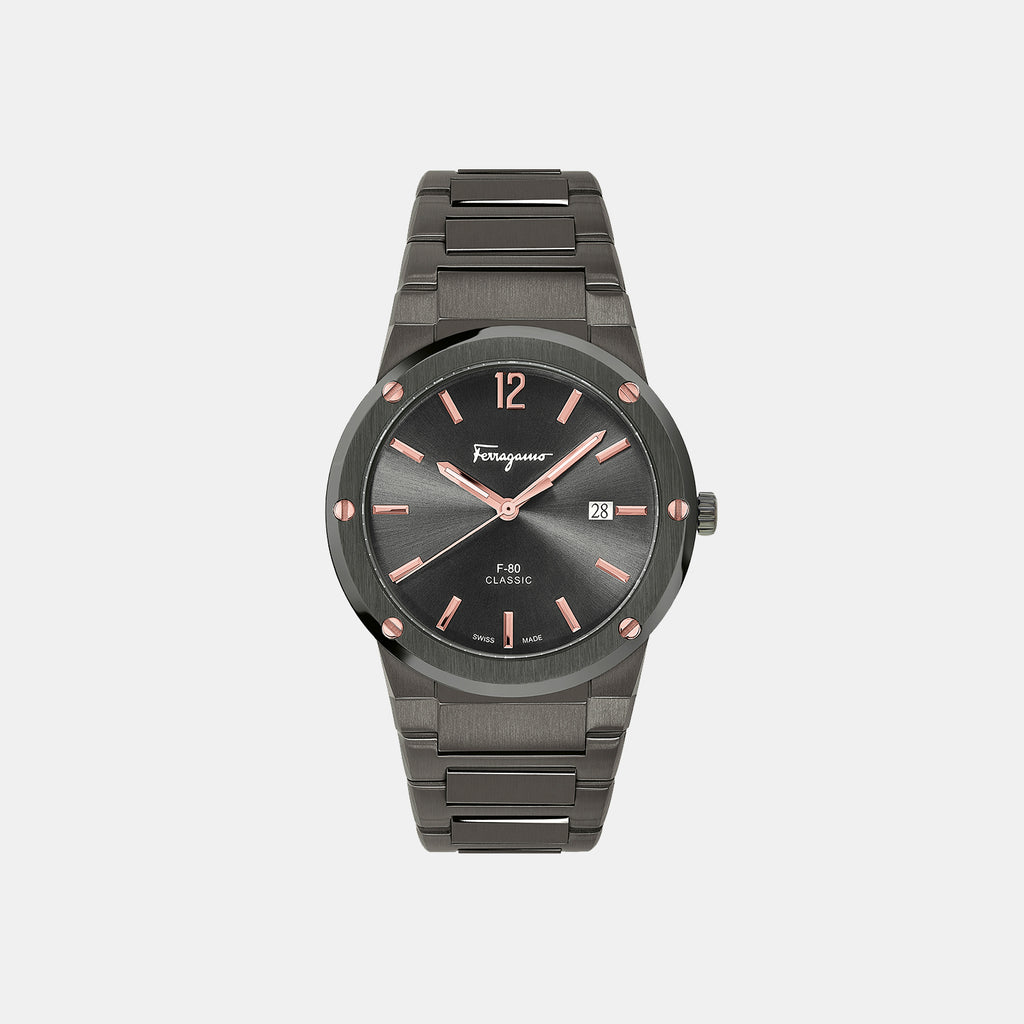 Ferragamo Round Grey Analog watch