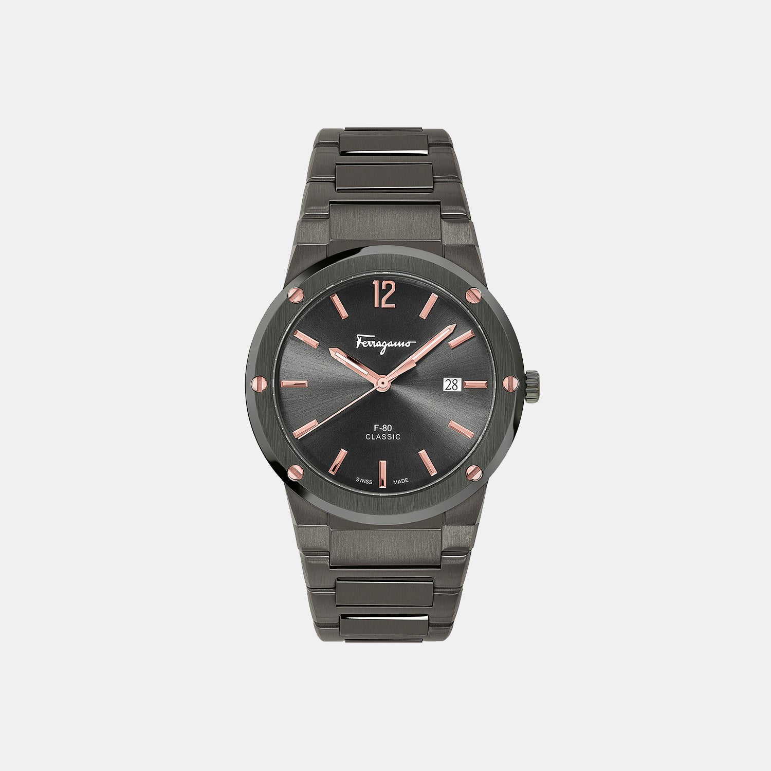 Ferragamo Round Grey Analog watch
