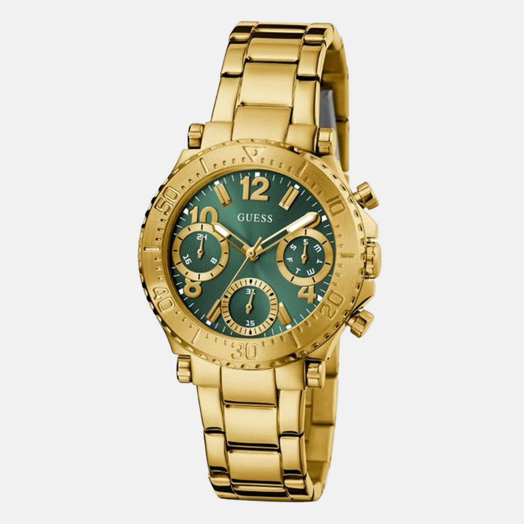 Women Quartz Green Dial Chronograph Stainless Steel Watch GW0465L5