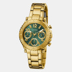 Women Quartz Green Dial Chronograph Stainless Steel Watch GW0465L5