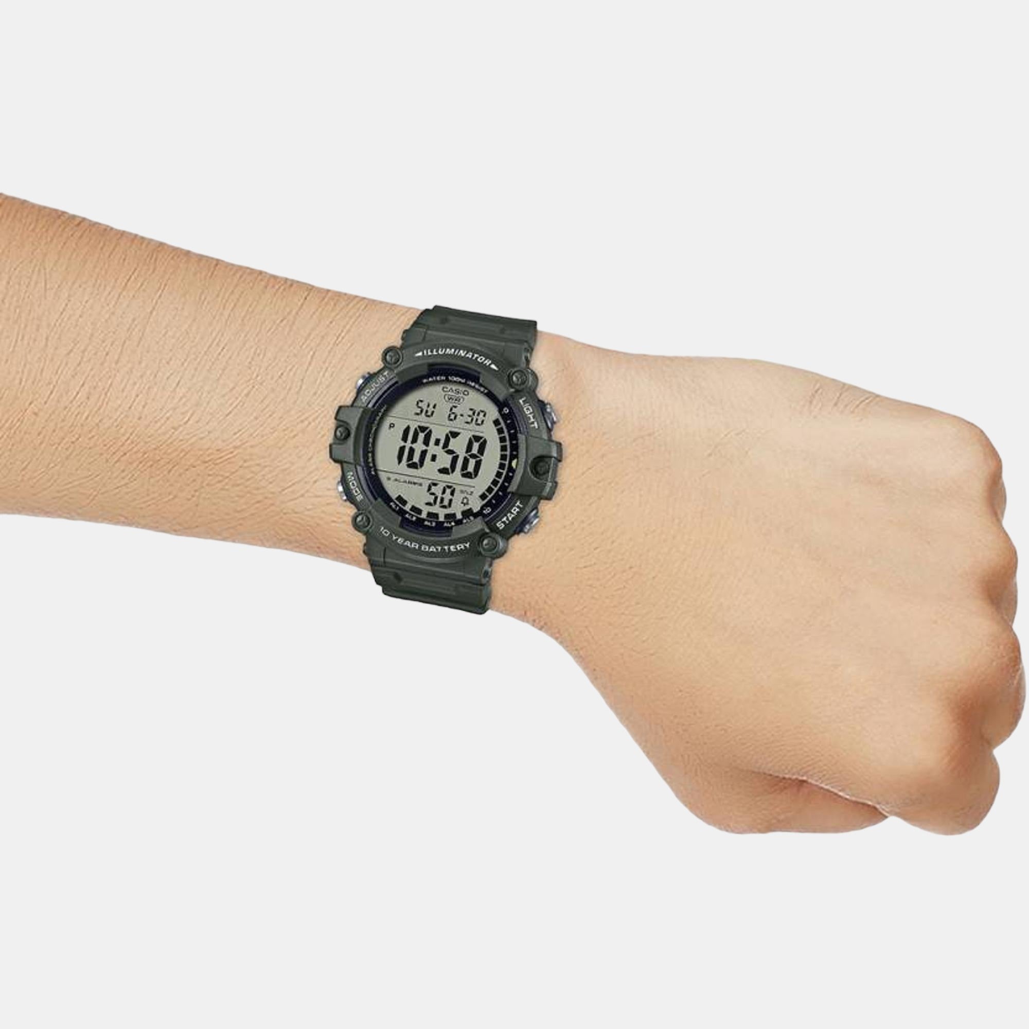 Youth Men Quartz Off White Dial Digital Resin Watch D276