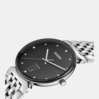 Florence Unisex Quartz Black Dial Analog Stainless Steel Watch R48912733