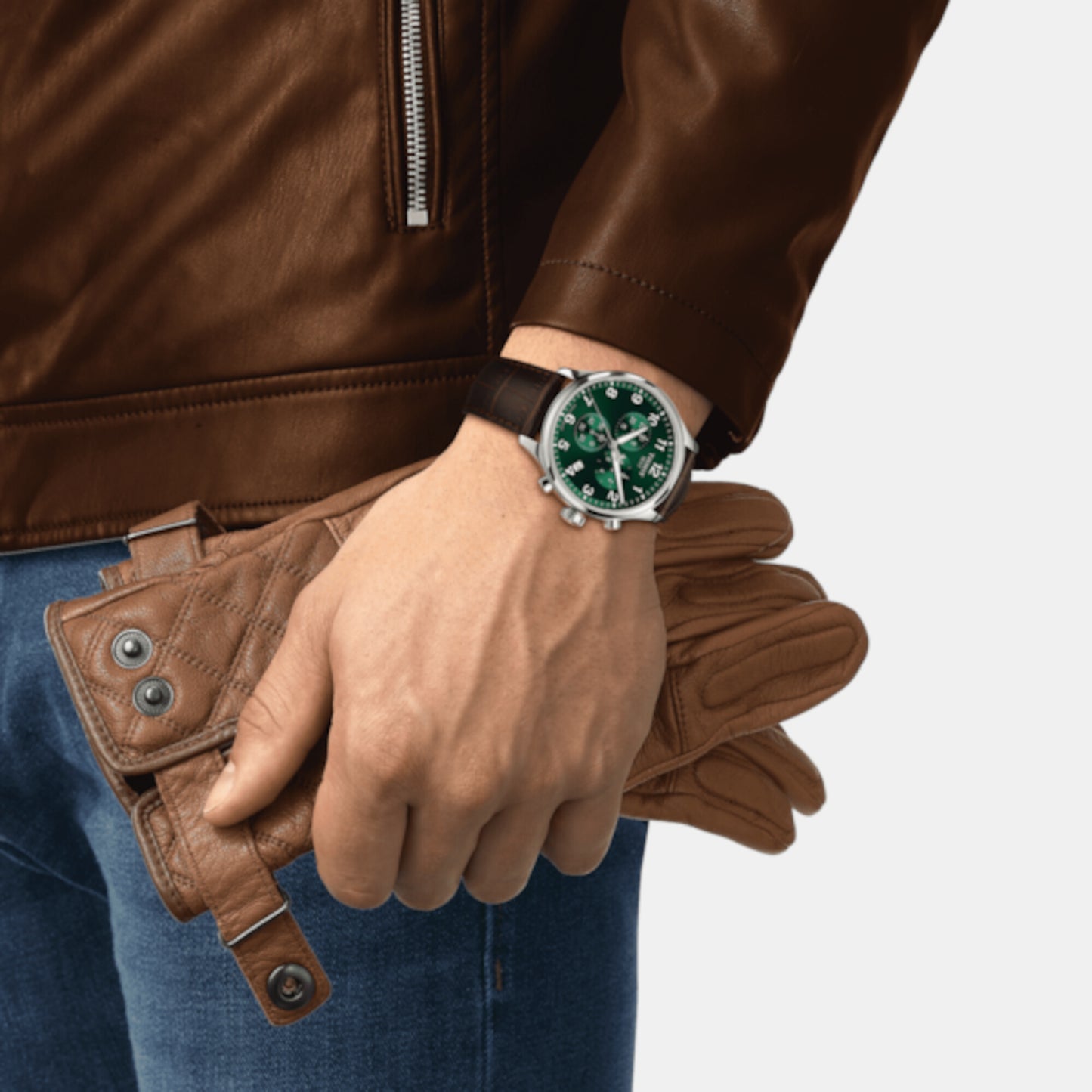CHRONO XL Male Chronograph Leather Watch T1166171609200