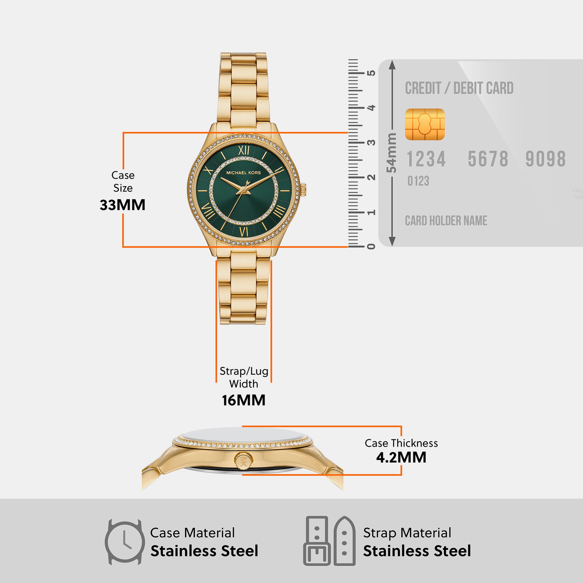 Michael Kors 30 mm Gold Quartz watch