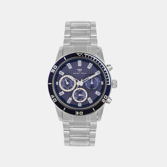 Male Blue Chronograph Stainless Steel Watch 1036C-M1505