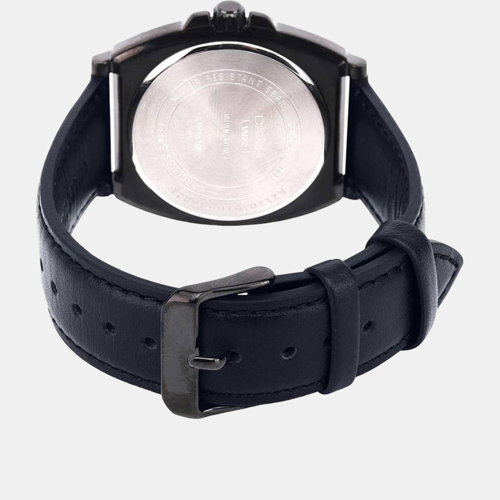 Enticer Men Quartz Black Dial Analog Leather Watch A2120