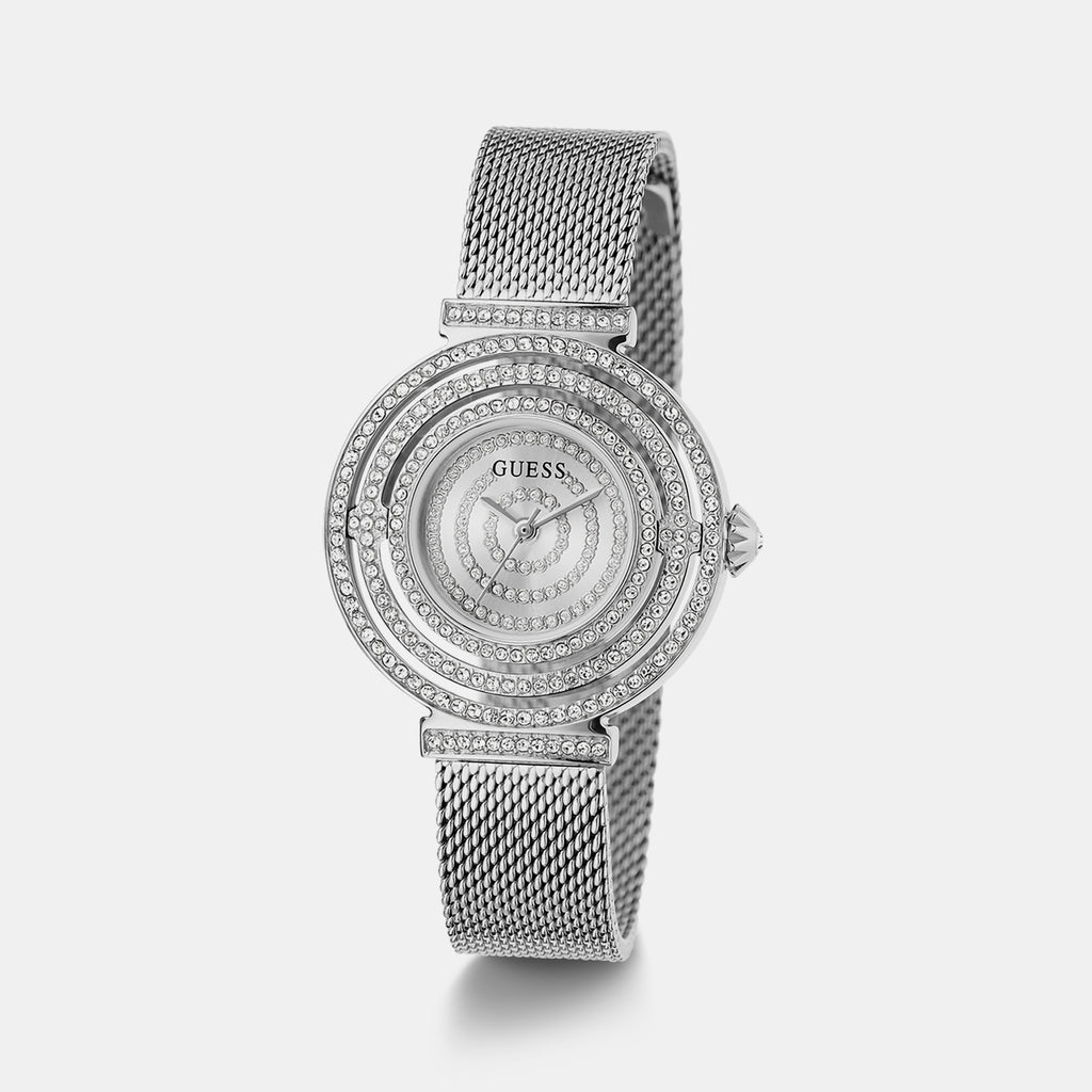 Guess Women Round Silver watch