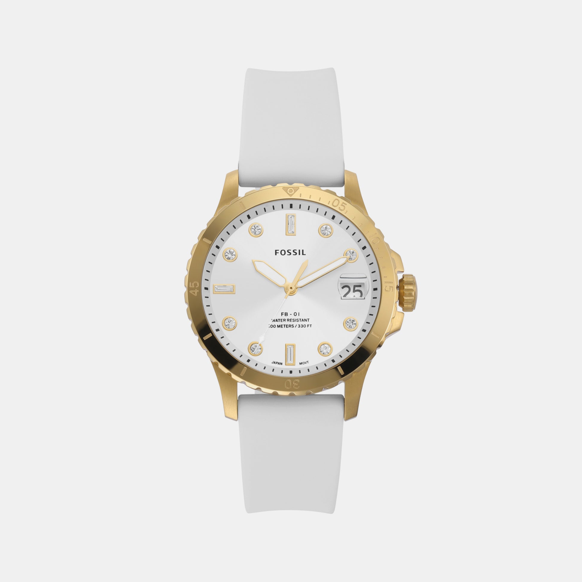 Female Silver Analog Silicone Watch ES5286