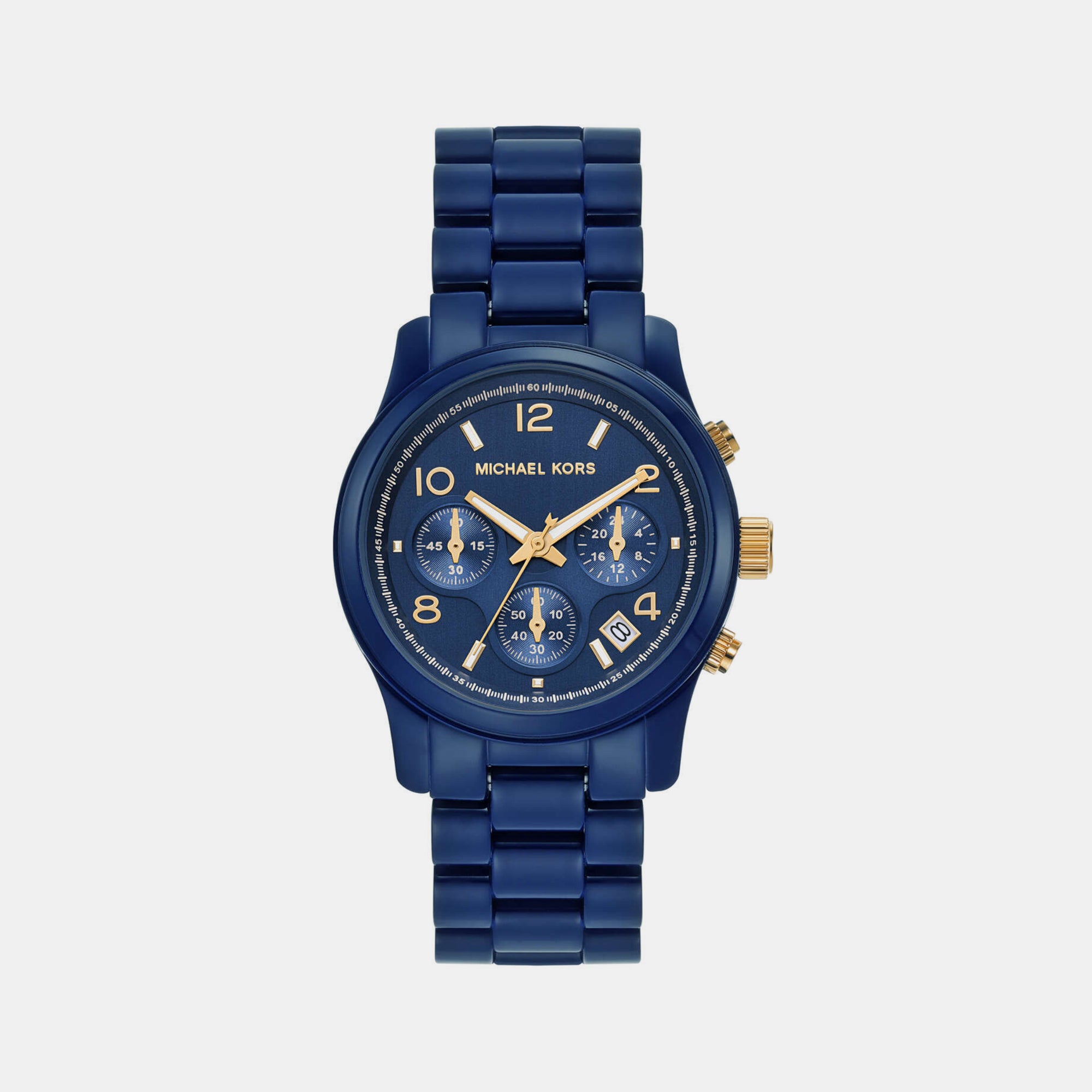 Female Blue Chronograph Stainless Steel Watch MK7332 – Just In Time