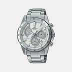 Casio Round Silver Chronograph watch