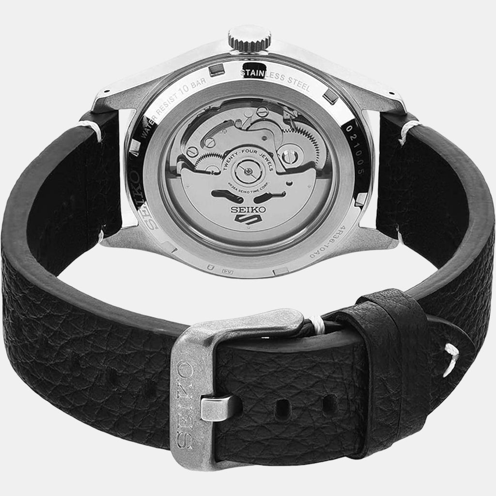 New 5 Sports Men Automatic Blue Dial Analog Leather Watch SRPG39K1