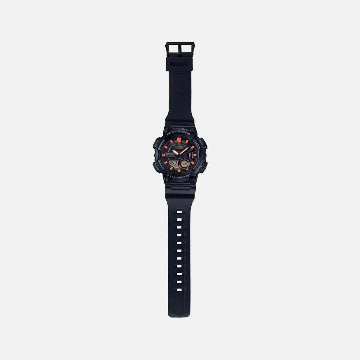 Youth Men Quartz Black Dial Analog-Digital Resin Watch AD221