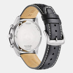 Eco-Drive Men Eco-Drive Cream Dial Chronograph Leather Watch CA4559-13A