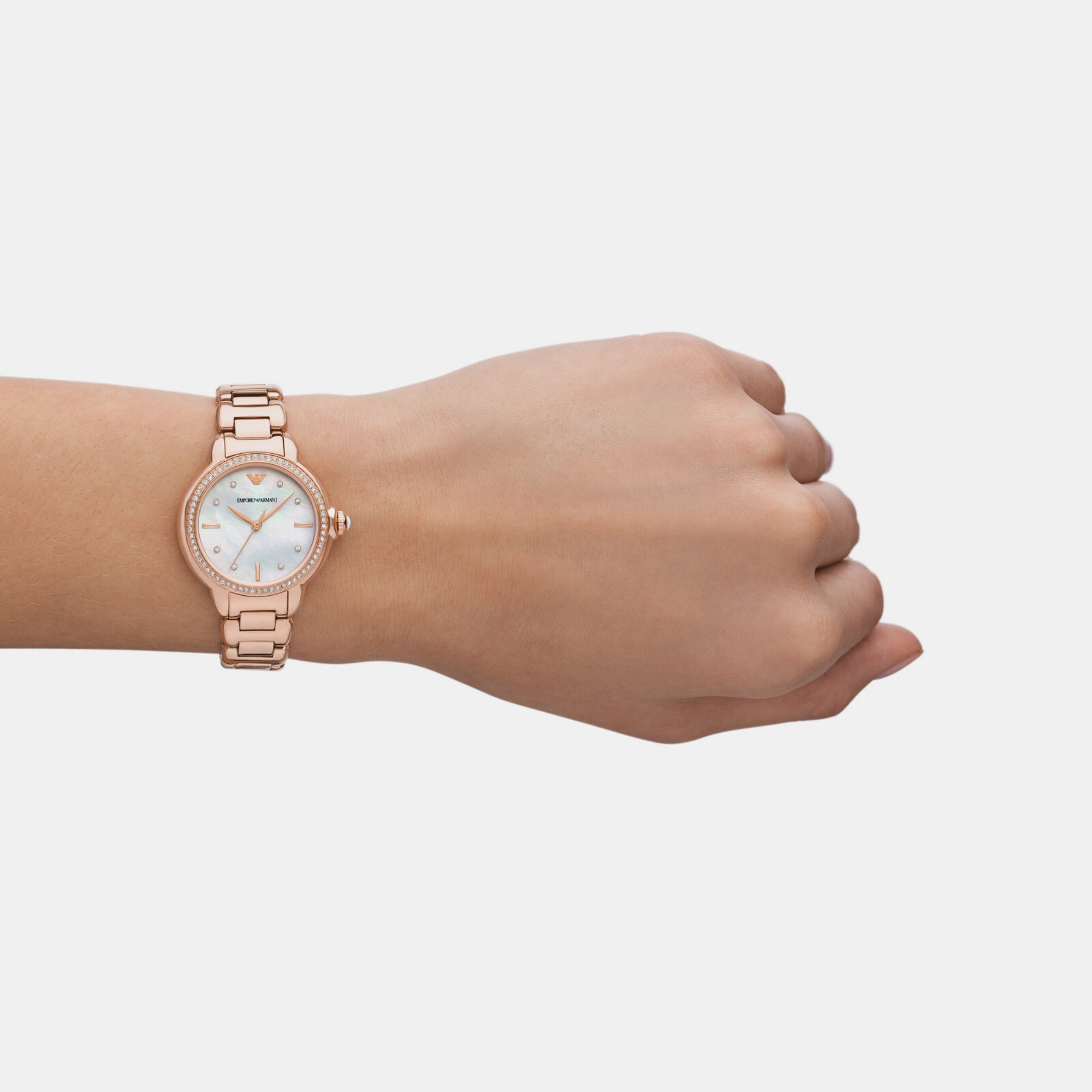 Emporio Armani Women Round Mother Of Pearl watch