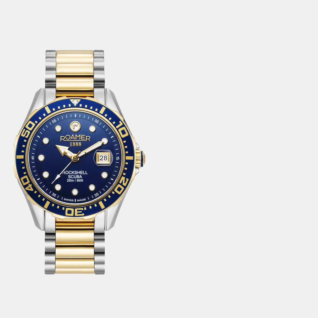 Rockshell Mark III Scuba Men Quartz Blue Dial Analog Stainless Steel Watch 220858 47 45 50