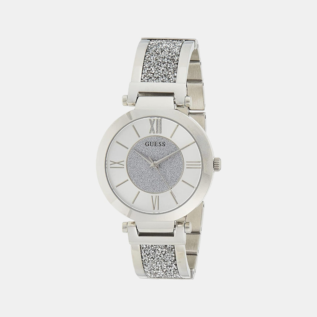 Guess Round Silver Analog watch