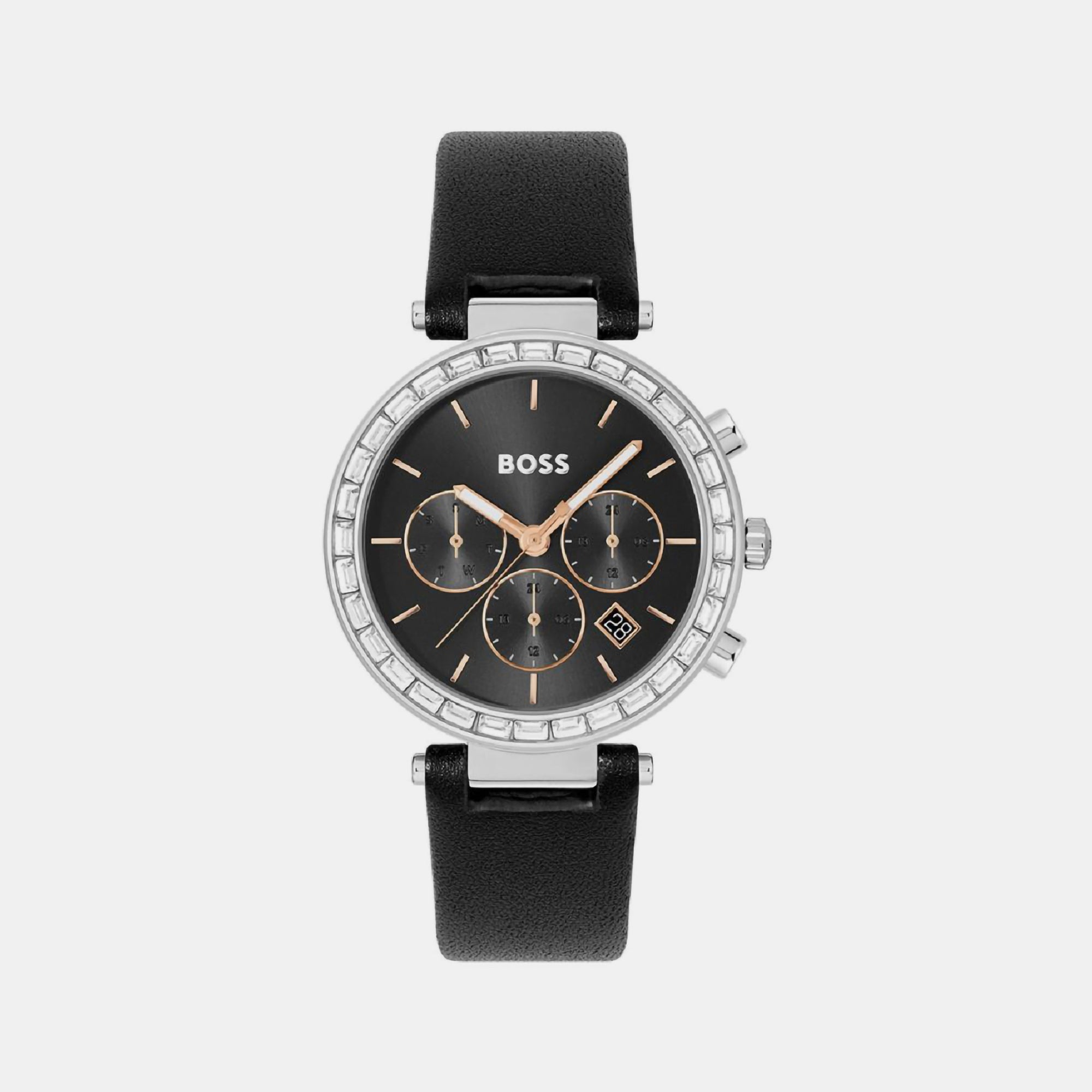 Boss Round Black Chronograph watch