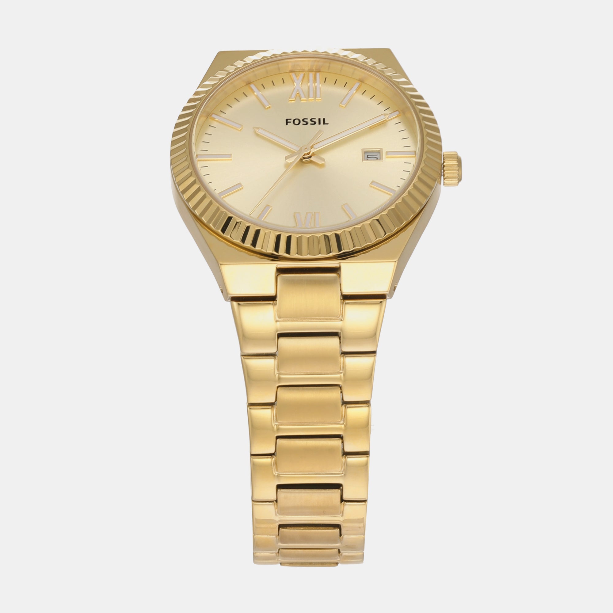 Female Scarlette Three-Hand Date Gold-Tone Stainless Steel Watch