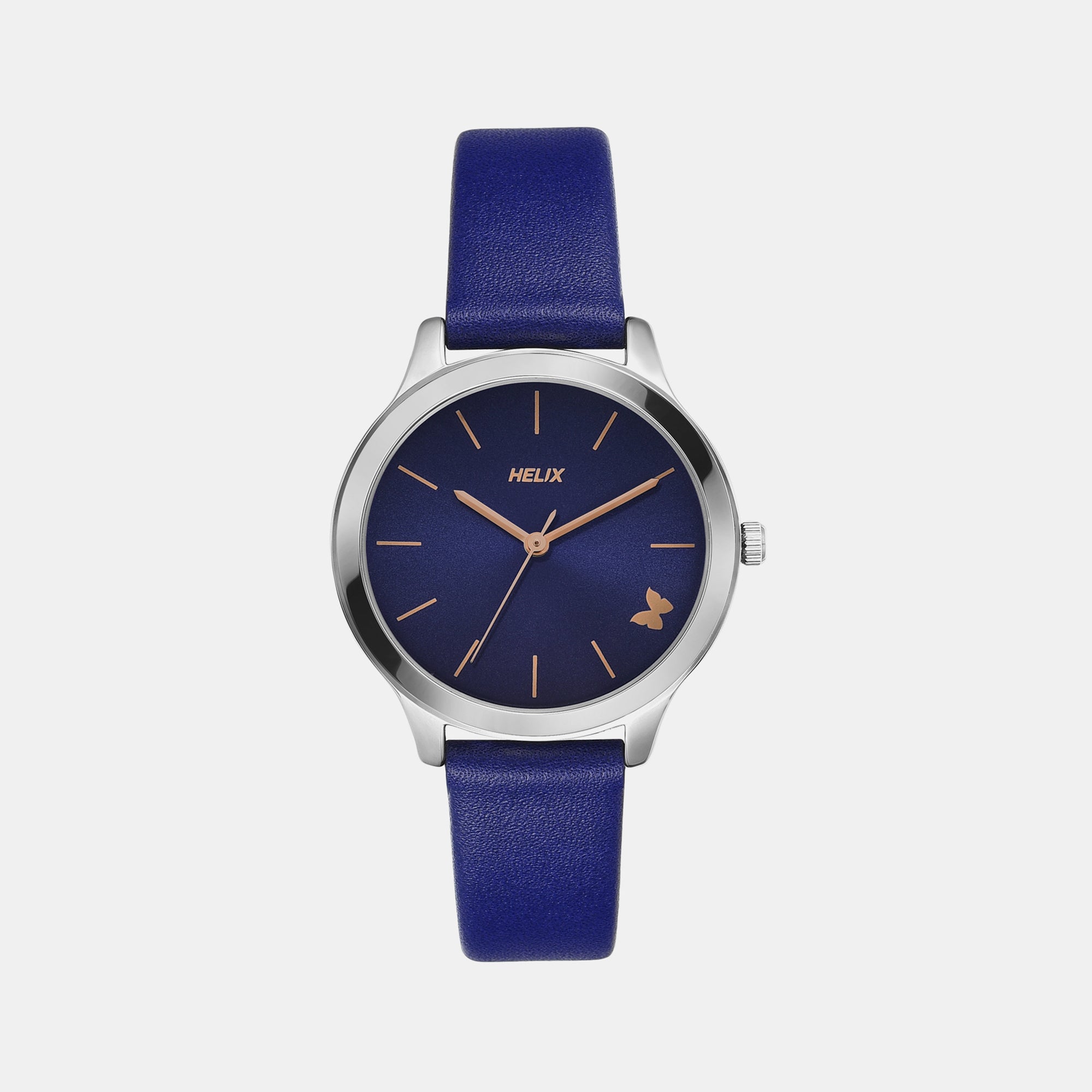 Helix Round Blue Analog watch