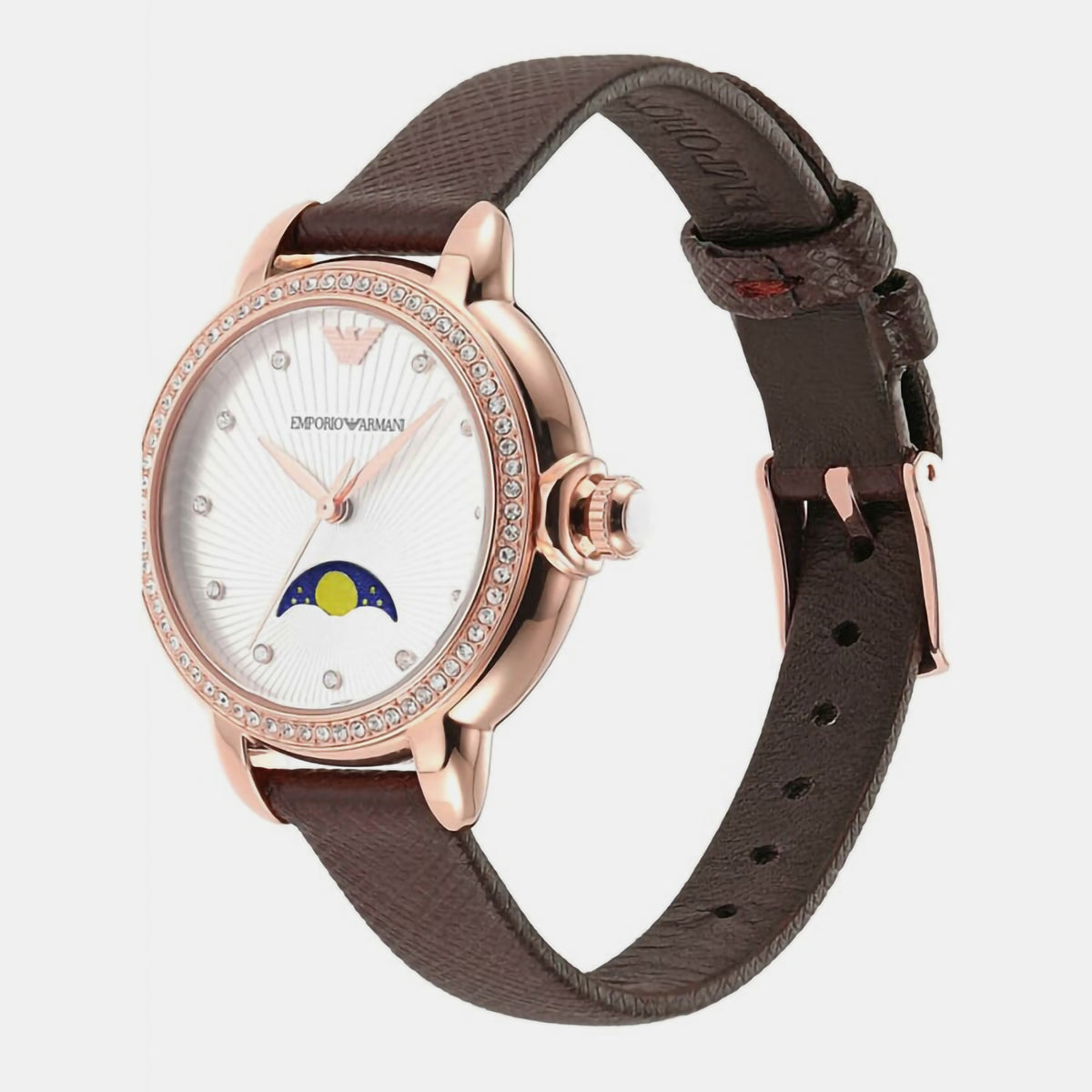 Emporio Armani Leather Silver watch
